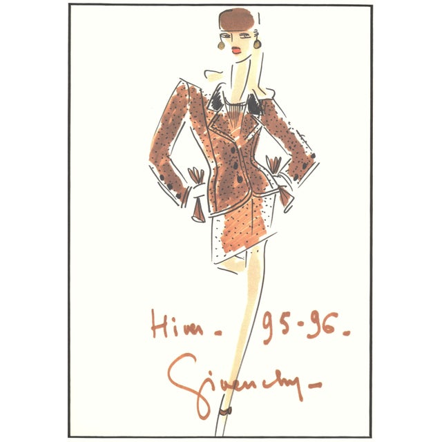 This is a RARE find. This is an original croquis (fashion design) that was from Hubert de Givenchy’s Fall-Winter 1995-96...