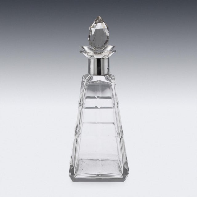Antique English Silver and Cut Glass Decanter by Asprey, 1911 For Sale - Image 4 of 13