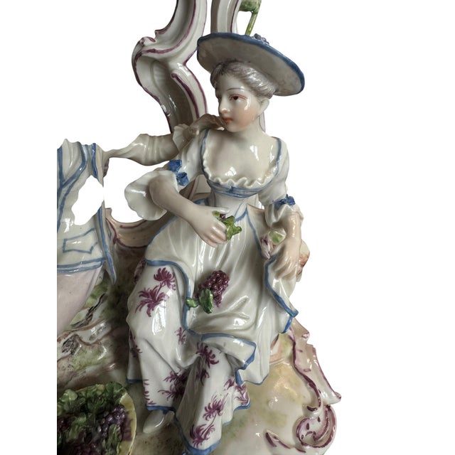 White Allegory of Autumn Figurine from Ludwigsburg Porcelain Figure Group, 18th Century For Sale - Image 8 of 18