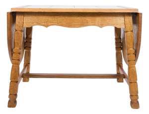 Scandinavian Oak Coffee Table with Ceramic Tile Top, 1950s