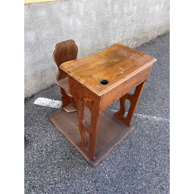 Antique School Desk, 1890s For Sale - Image 6 of 9