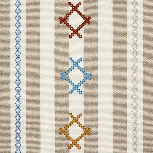 Contemporary Schumacher Rhodes Stripe Fabric in Neutral For Sale - Image 3 of 6