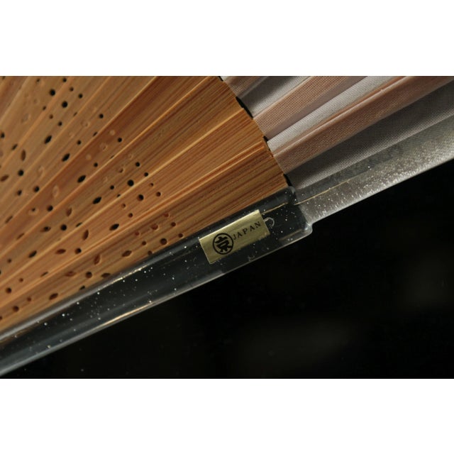 Faux Bamboo Framed Vintage Japanese Fan For Sale - Image 12 of 13