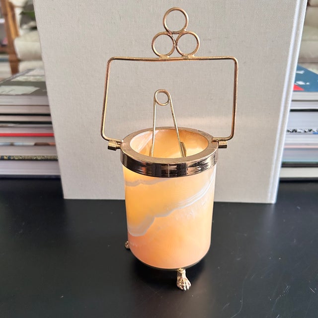 Vintage Onyx Garnish Server With Tongs Bar Decor For Sale - Image 9 of 10