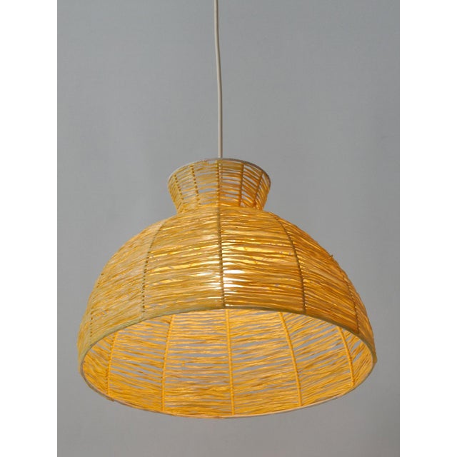 Mid-Century Modern Raffia Bast Pendant Lamp or Hanging Light, Germany, 1970s For Sale - Image 13 of 18