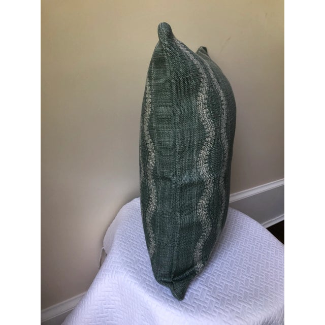 Professionally-sewn, brand new, custom 17" x 17" pillow cover in Peter Dunham's "Zanzibar" in Ocean. The pillow cover is...