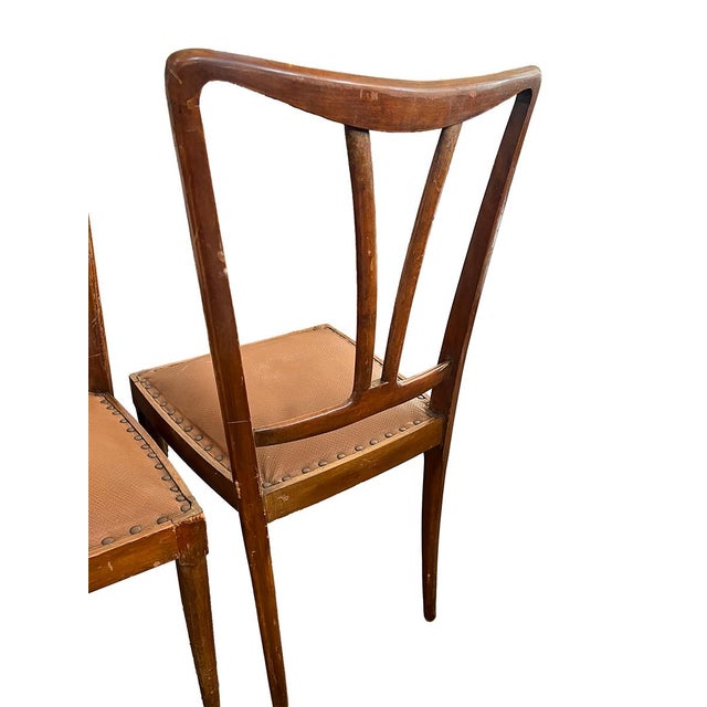 Italian Early 20th Century Set of Six Modern Italian Dining Chairs For Sale - Image 3 of 5