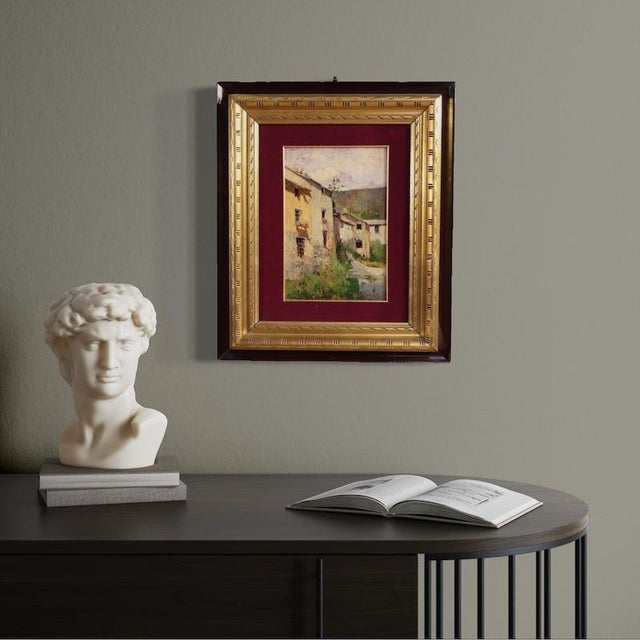 Italian Artist, View of Houses, 1930, Oil on Board, Framed For Sale - Image 14 of 16