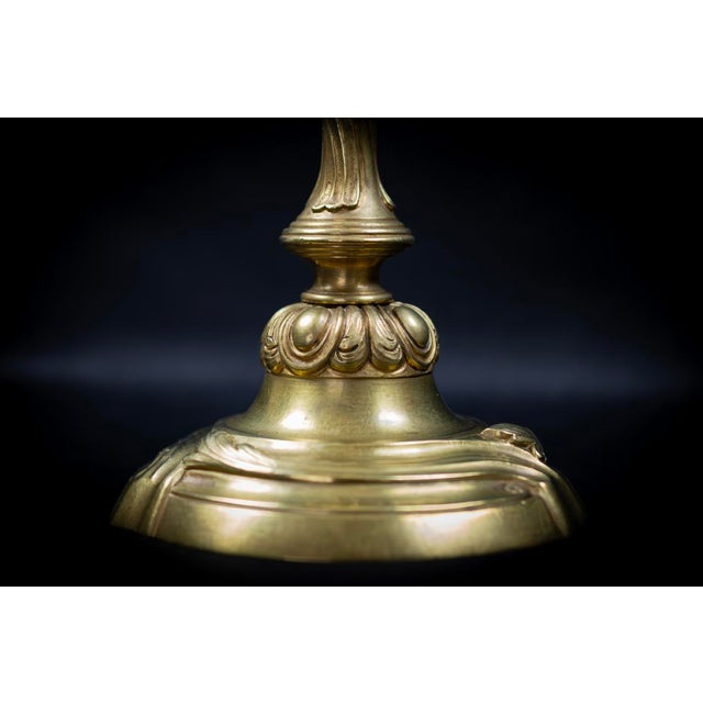Rococo Louis XV Style Gilt Bronze Candlesticks, 1800s, Set of 2 For Sale - Image 3 of 12