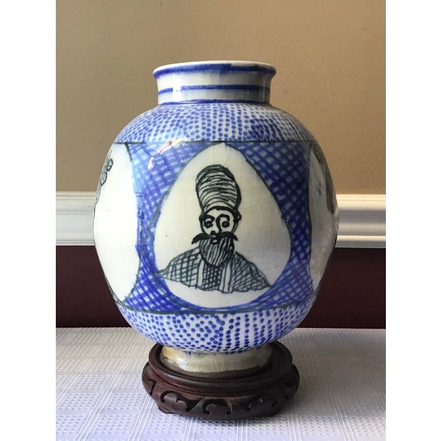 Late 18th Century Antique Rare 18th Century Zand Dynasty Porcelain Persian Vase For Sale - Image 5 of 12