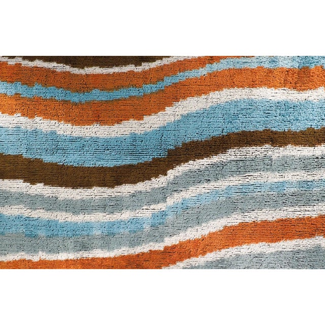 Motion Silk Velvet Ikat Throw Pillow Cover, 16 X 24 For Sale - Image 4 of 5