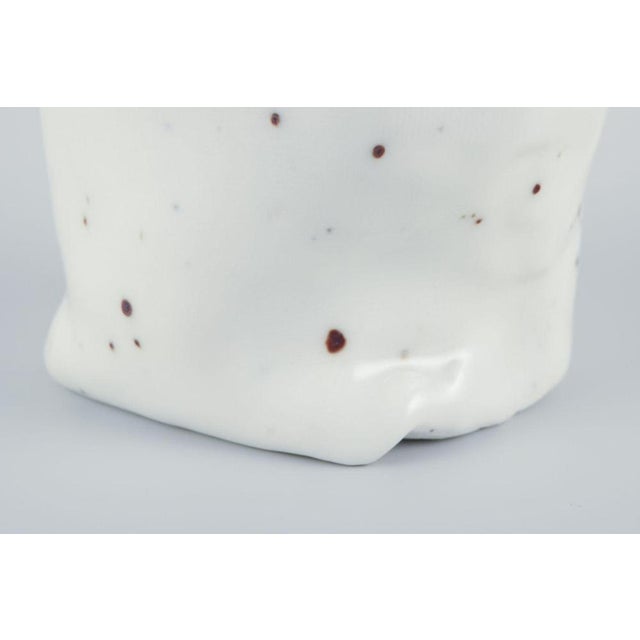 Ceramic Vase in White Glaze with Brown Accents from Royal Copenhagen, 1980s For Sale - Image 6 of 9