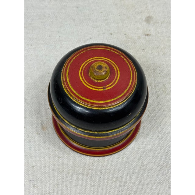 Boho Chic Vintage Wooden Painted Box For Sale - Image 3 of 7