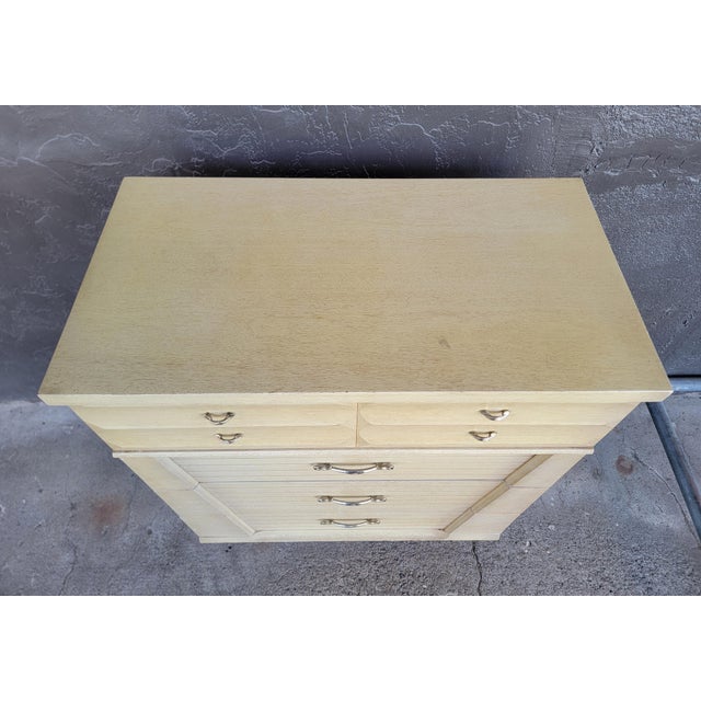 1950s Mid-Century Modern Tall Dresser With Art Deco Influence For Sale - Image 5 of 14