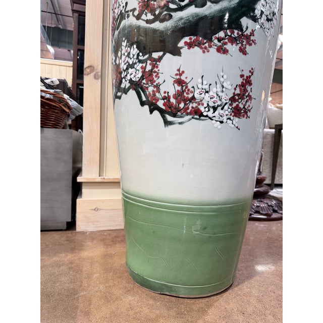 Pair of Vintage Chinese Celadon Porcelain Floor Vases For Sale - Image 10 of 11