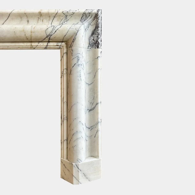 Large Marble Bolection Fireplace Mantles, 2000, Set of 2 For Sale - Image 6 of 12