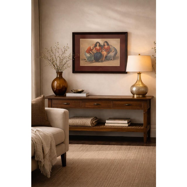 Wood Title: After Francisco Zúñiga “Dos Juchitecas” Framed Figurative Art — DeVorzon Gallery 1973, Latin American Modernist Study For Sale - Image 7 of 8