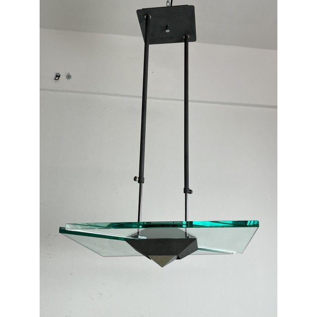 Italian Nile Green Murano Glass Hanging Light, 1980s For Sale - Image 13 of 15