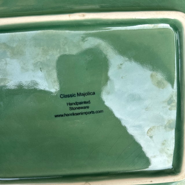 1970s Hand Painted Stoneware Asparagus Tray For Sale - Image 9 of 10