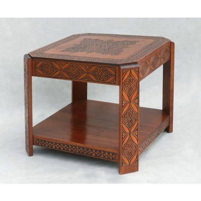 1950s Mid-Century Moroccan Hand Decorated Coffee Table, 1950s For Sale - Image 5 of 8
