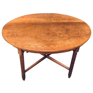 Oval Oak Bobbin Center Table, France, 1940s For Sale