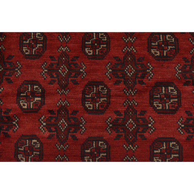 Turkmen Rug 9’9” X 12’7” Red Wool Vintage Tribal Hand-Knotted Oriental Carpet For Sale - Image 9 of 14
