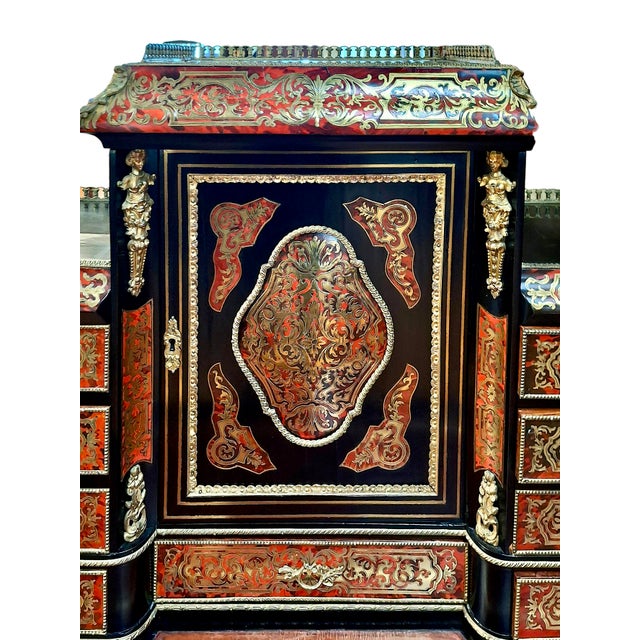A Napoleon III Boulle Inlay “Bonheur Du Jour” Lady’s Desk For Sale - Image 4 of 17