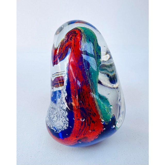 Vintage Abstract Studio Art Glass Sculpture 5" For Sale - Image 6 of 10