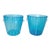 Vintage Venini Murano Style Blue Bubble Glass Wine Cooler Ice Buckets Italy 1970, a Pair For Sale