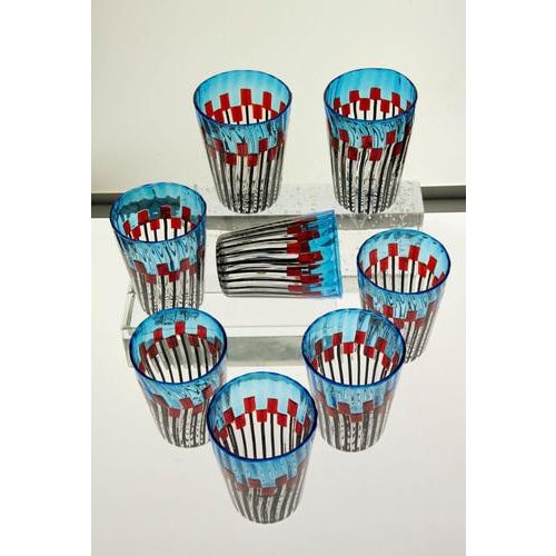 Murano Glass Tumblers in the style of Gio Ponti, Set of 8 For Sale - Image 16 of 18