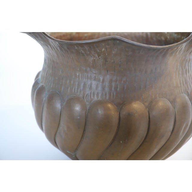 Mid 20th Century Italian Brass Hammered Planter Pot For Sale - Image 13 of 15