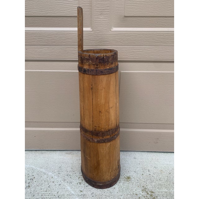 Antique 19th Century Wood and Iron Tall Bucket Umbrella Stand For Sale - Image 12 of 12