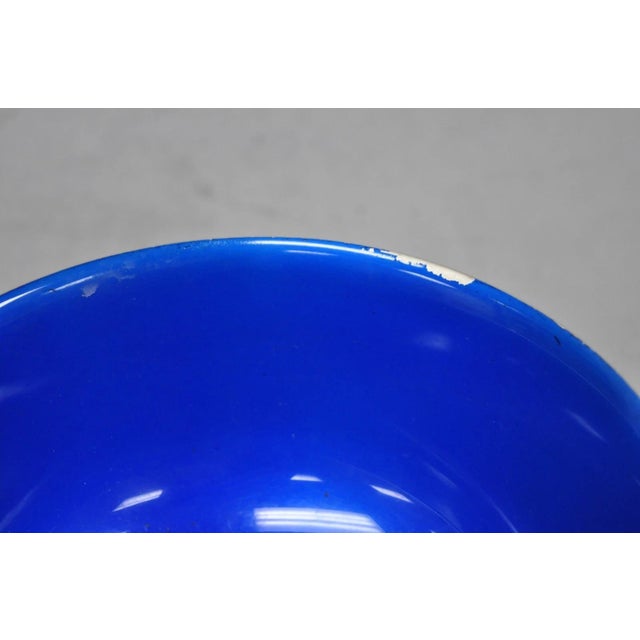 Vintage Reed & Barton 1120 Blue Enamel Silver Plated Small 6.5" Footed Bowl For Sale In Philadelphia - Image 6 of 10
