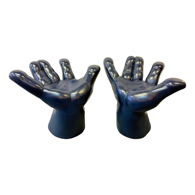 Vintage Mid Century Modern Retro Upturned Palm Hand Chairs- A Pair For Sale
