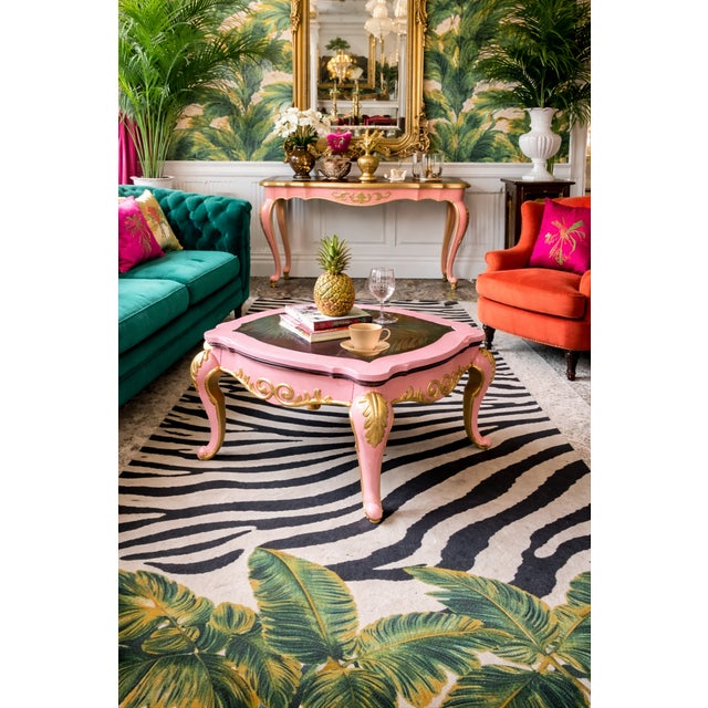 1960s Blush & Gilded Italian Rococo Console Table For Sale In Salt Lake City - Image 6 of 11