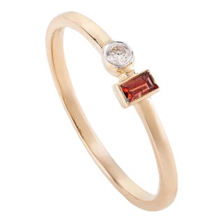 Garnet Pinky Ring Size 7 For Sale