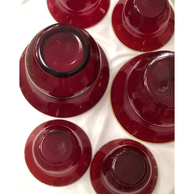 Vintage Ruby Red Blown Glass Candle Holders Set of 6 Chairish