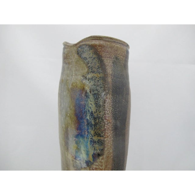 Early 21st Century Sarah Johnstone Abstract Salt Glazed Stoneware Pottery Vessel 16 1/4" Vase For Sale - Image 5 of 14