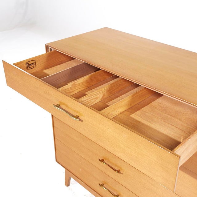 Wood Rway Mid Century Highboy Dresser For Sale - Image 7 of 9