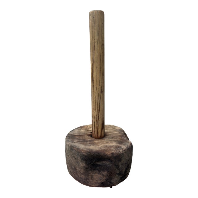 Very Early Rustic Wooden Mallet For Sale