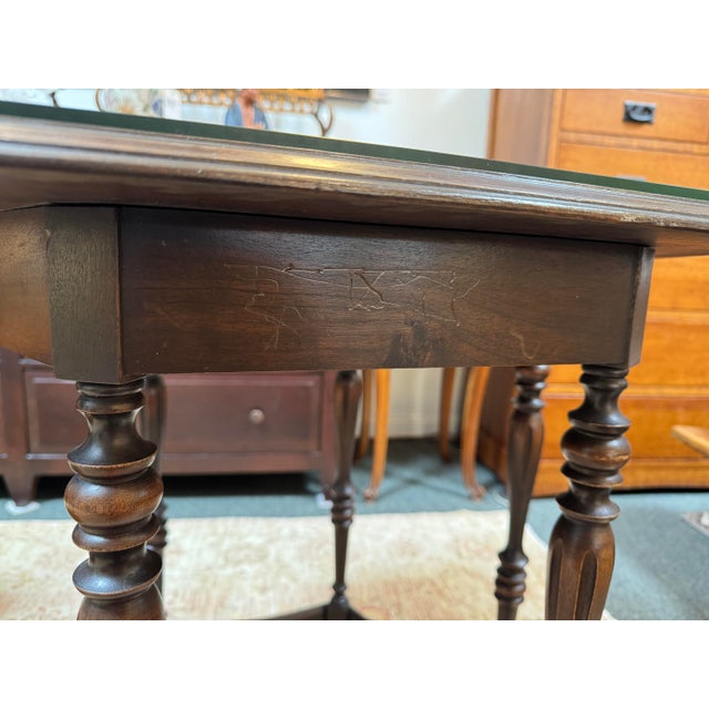 Vintage Hexagonal Wood Accent Table For Sale - Image 12 of 12