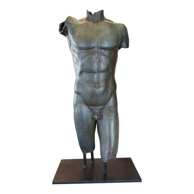 1950s Bronze Torso Sculpture. For Sale
