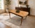Traditional Vintage Refinished Walnut Chevron Veneer Extendable Dining Table With Two Leaves For Sale - Image 3 of 10