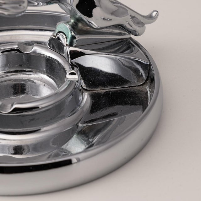 Vintage Chrome Plated Jaguar Dealership Ashtray, 1960 For Sale - Image 12 of 15
