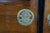 Pair Mid-Century Chinoiserie Elm Louvered Double Bi Fold Doors Brass Shou Pulls For Sale - Image 6 of 18