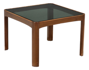 Coffee Table with Smoked Glass Top, 1970s-1980s
