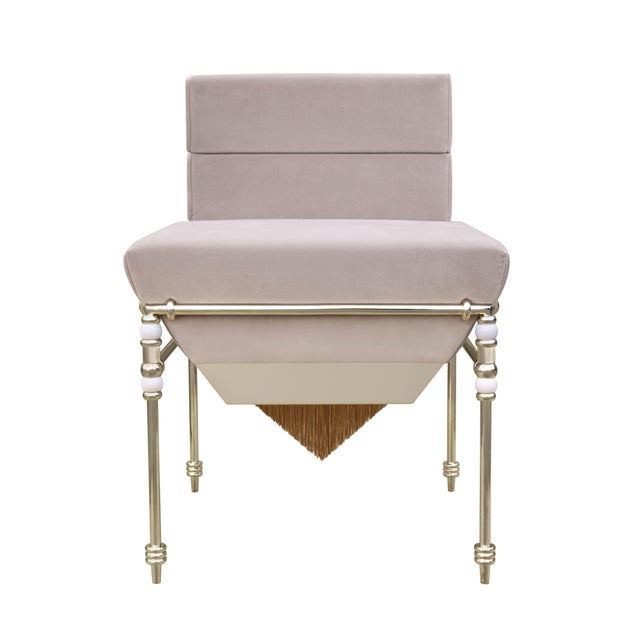 Seraphine Dining Chair with Fringes Handmade by Ottiu For Sale - Image 4 of 13