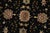 Black Tabriz Rug 8’6” X 11’9” Black Wool/Silk Traditional Hand-Knotted Oriental Carpet For Sale - Image 8 of 15