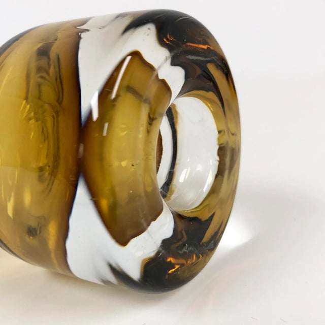 Mid 20th Century Mid 20th Century Finnish Riihimaki Amber Glass Vase For Sale - Image 5 of 8