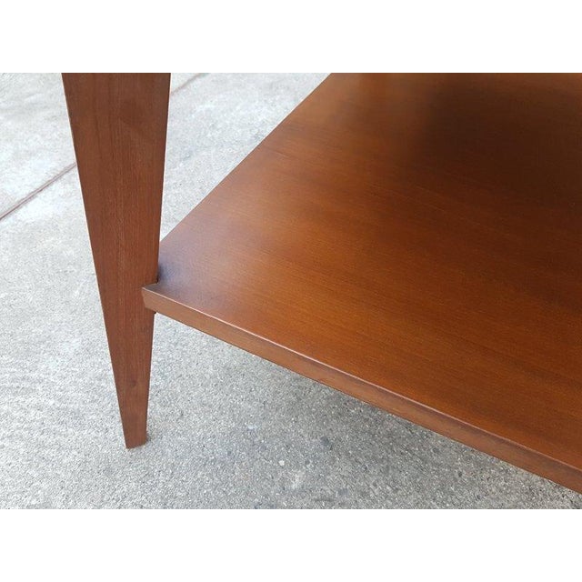 Vintage Italian Teak Wood & Green Glass Coffee Table, 1960s For Sale - Image 10 of 14